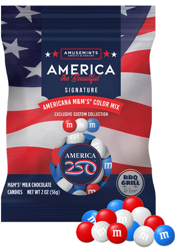 2 oz USA 250th Anniv M&M'S in Full Color Digibag