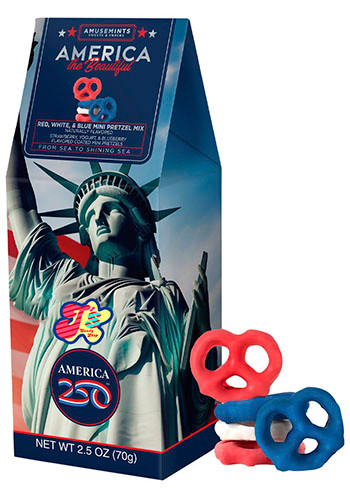 USA 250th Anniv Mini Pretzels Gable Box
