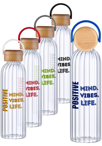 21 oz Rawlins Glass Bottle with Bamboo Lid