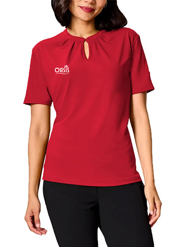 Blue Generation Ladies’ Keyhole Short Sleeve Blouse
