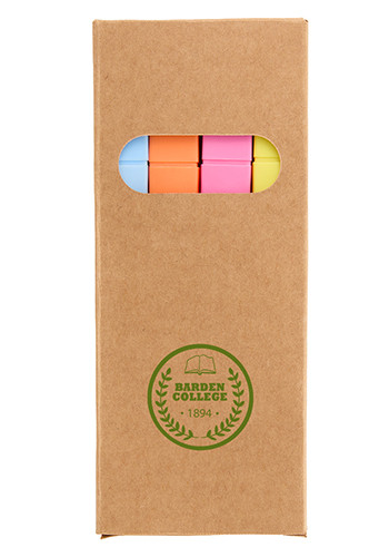4-Piece Square Recycled Highlighter Set