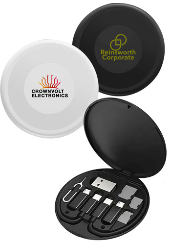 Multi-Charging Cable Case with 3 USB Adapters