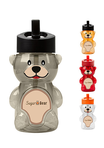 20 oz Cubbie Bear RPET Bottle with Flip-Straw Lid