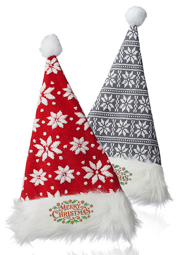 Snowflake Pattern Santa Hat