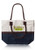 Two Tone Jute Beach Tote Bags