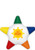 Crayo - Star 5 Color Crayon Star - Full Color Decal Crayo - Star 5 Color Crayon Star - Full Color Decal