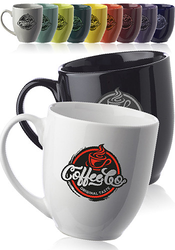 16 oz. Bistro Two-Tone Ceramic Custom Mugs | 5003 - Discountmugs