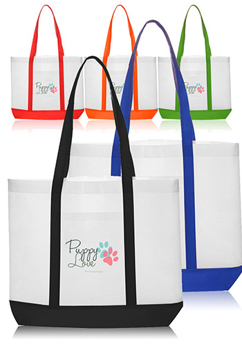 Image of Trim Color Non-Woven Tote Bags