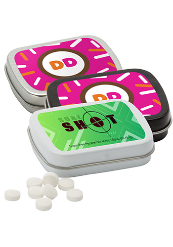 Sugar-Free Mints in Small Hinged Tin | SUSMNTH59 - Discountmugs