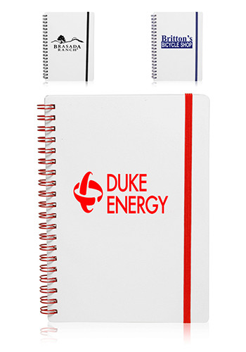 Image of White Spiral Notebooks with Elastic Band
