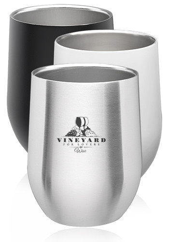 Image of 11 oz. Stainless Steel Stemless Wine Glasses