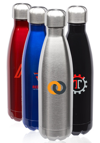 Image of 17oz Stainless Steel Levian Cola Shaped Bottles