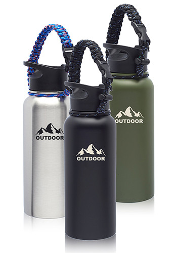 34 oz. Vulcan Stainless Steel Water Bottles with Strap | WB329