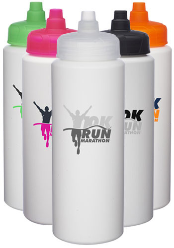 Image of 32 oz. HDPE Plastic Water Bottles with Quick Shot Lid