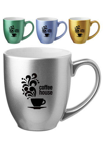 Image of 16 oz. Metallic Bistro Coffee Mugs