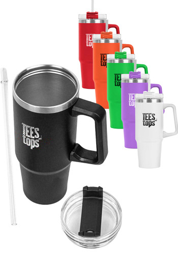 Image of 30 oz Little Hippo Mug with Straw and Twist Lid