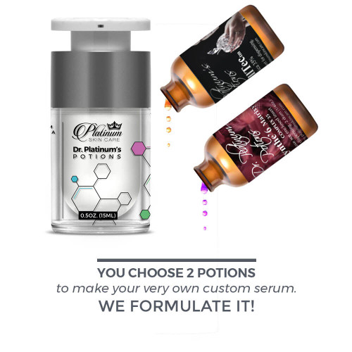 NEW LOOK! STRONGEST skin care,  Dr. Platinum Potions, highest percentages of actives, Available in 35% - 75% versions.  syn-coll, syn-tc, apple stem cells, citrus stem cells, matrixyl synthe'6, syn-ake, custom skin care