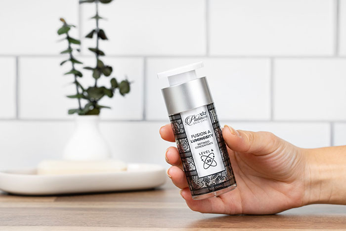 Fusion Luminosity .55% for evening usage. Retinoids help to stimulate collagen production in several documented studies. 