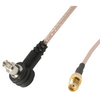 RG-316 Patch Cable, Short Barrel TS-9 Right Angle to SMA Female Connector, 50cm, CAL817