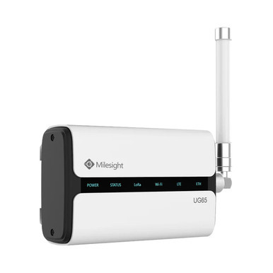 Milesight UG65 Semi-Industrial LoRaWAN Gateway, IP65 with external LoRa Antenna (no cellular antenna)