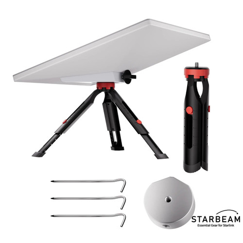 STARBEAM Starlink Mini 18cm Extendable Tripod with Adapter and Pegs – suits old Pipe Adapter only