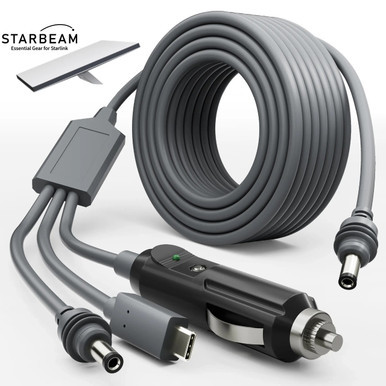 STARBEAM Starlink Mini 3-in-1 Car Charger + DC + USB-C 3m Power Cord