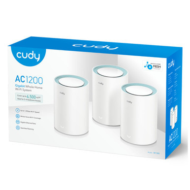 Cudy M1300 AC1200 WiFi Gigabit Mesh Solution with Gigabit Port (3-Pack)