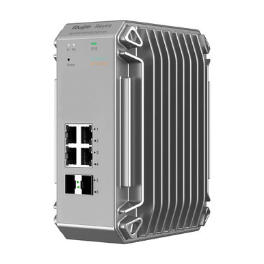 Ruijie  Reyee RG-NIS3100-4GT2SFP-HP Industrial Managed Switch, 4-Port Gigabit PoE/PoE+, 2-Port SFP, 120W PoE Power budget