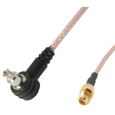RG-316 Patch Cable, Short Barrel TS-9 Right Angle to SMA Female Connector, 50cm, CAL817