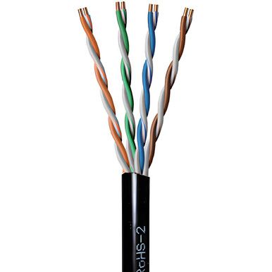 GameChanger Cable OSP Shielded Twisted Pair Cable, CM, 600V AWM, Black, 305m Reel