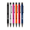 A set of six Camberwell Metal Pens in black, white, pink, orange, blue, and navy, featuring branding on each pen.