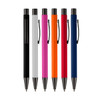A set of six Camberwell metal pens in black, white, pink, orange, red, and navy. Each features a clip and sleek design.