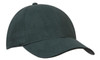 A dark green cap with a rounded brim and a smooth fabric finish. The cap features a logo on the front.