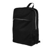 A black Urban Sports Backpack with a front zip pocket and a side mesh pocket. It features a logo on the front.