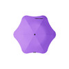 A purple BLUNT Metro Umbrella with a unique octagonal shape and a central button. The umbrella features a branding logo.