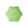 A green BLUNT Metro Umbrella with an octagonal shape and a central button, featuring a logo.