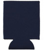 A dark navy neoprene stubby holder with a collapsible design, suitable for holding drink bottles.
