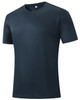 A navy Saharah dryfit tee shirt displayed on a plain background, featuring a subtle logo on the chest area.