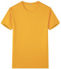 A yellow Saharah dryfit tee shirt with short sleeves and a crew neck. It features a logo on the label.