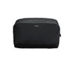 A black packing cube with a mesh top and a logo, designed for organising travel essentials.