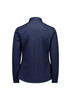 A women's long sleeve shirt in navy blue, featuring a smooth fabric and a branded logo.