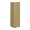 A plain brown cardboard box, upright and unmarked, with a rectangular shape.