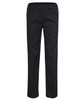 A pair of black elasticated chef pants featuring a simple design and an elastic waistband.