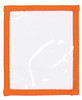 An orange plastic pocket with a transparent front, designed for holding documents or cards, in a pack of 25.
