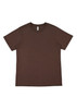 A brown women's short sleeve tee with a simple design and a label on the neckline.