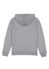 A grey women's hoodie with a hood, featuring raglan sleeves and a simple design on the back.