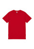 A red short sleeve tee with a label inside and no visible graphics or branding.