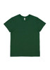 A green women's short sleeve t-shirt with a round neckline. The shirt features a simple design and a logo.