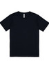 A navy short sleeve t-shirt with a plain design and a logo on the label.