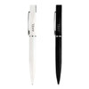 A set of two pens in white and black, each featuring a silver clip and branding on the barrel.